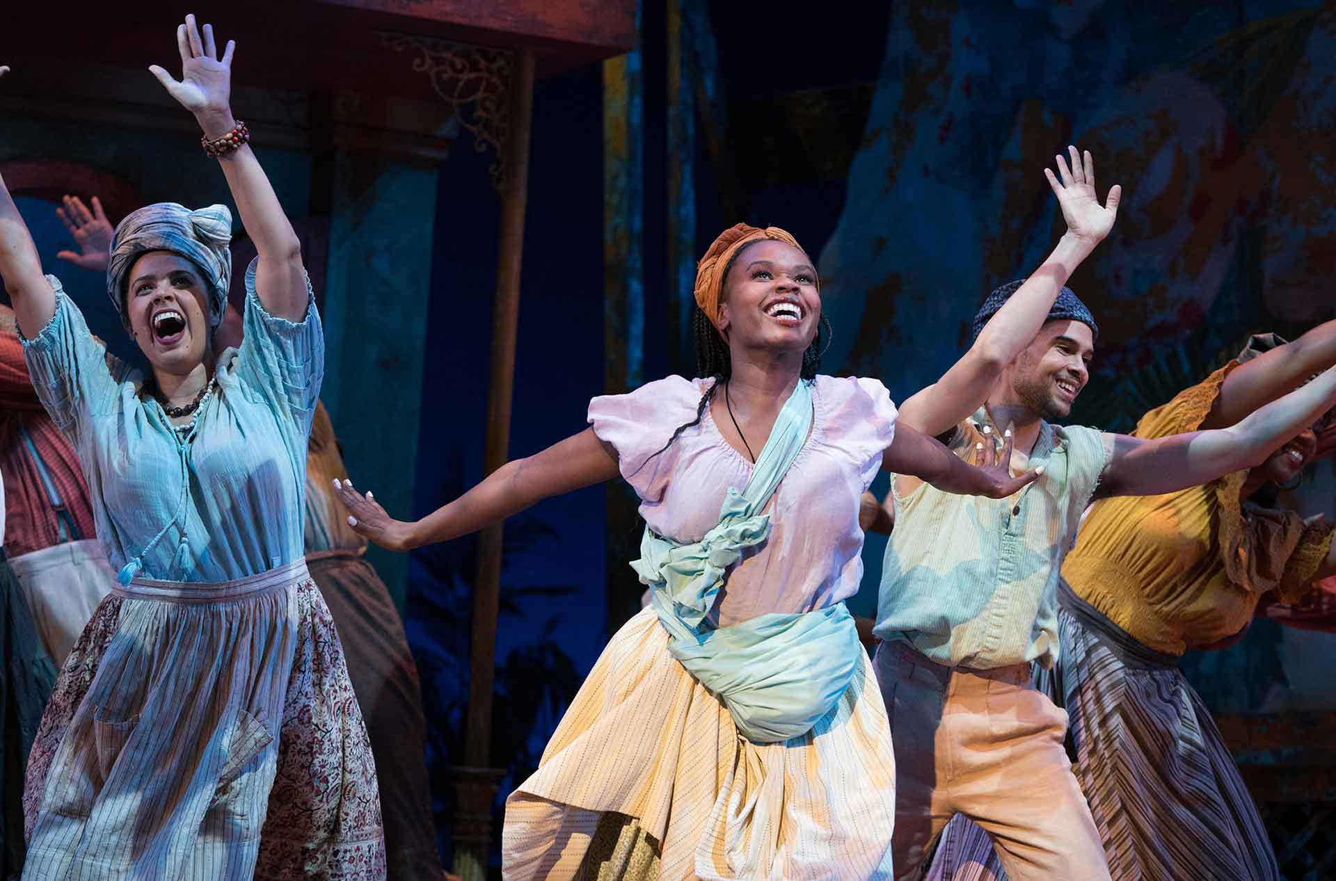 The ensemble dancing.