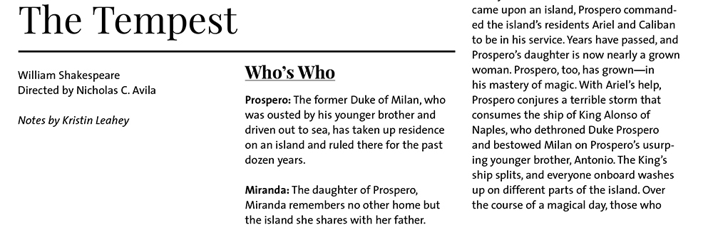 title page of Tempest article