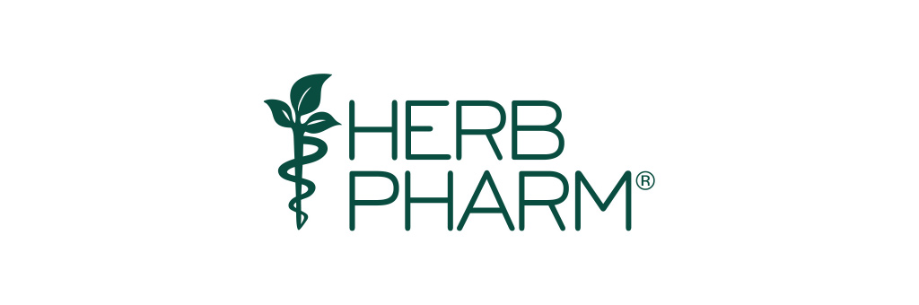 Herb Pharm logo with a green herbal medical symbol.